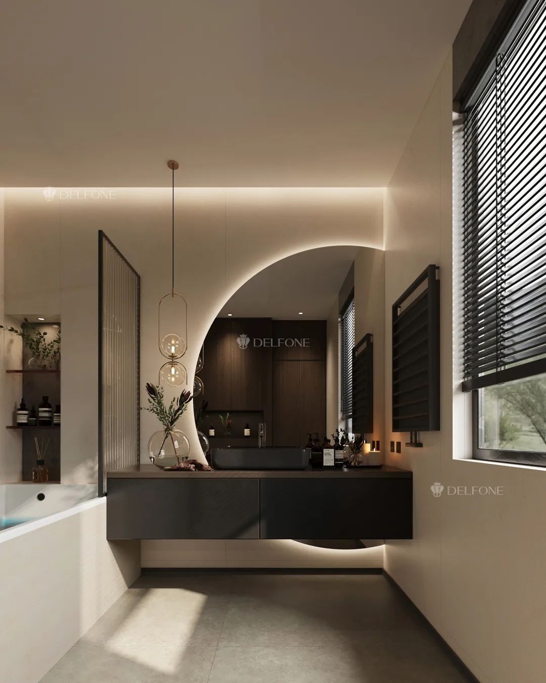 DELFONE家装岩板 | 卫浴空间这么设计，成就至美