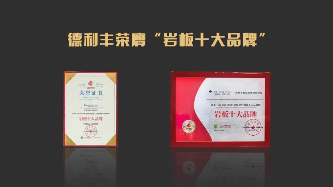 荣誉加冕 | 德利丰斩获“岩板十大品牌”(图3)