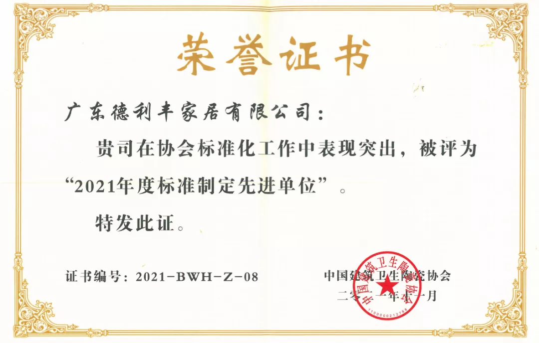 再镶荣耀 | 德利丰为岩板标准起草作贡献，荣膺“2021年度标准制定先进单位”(图5)